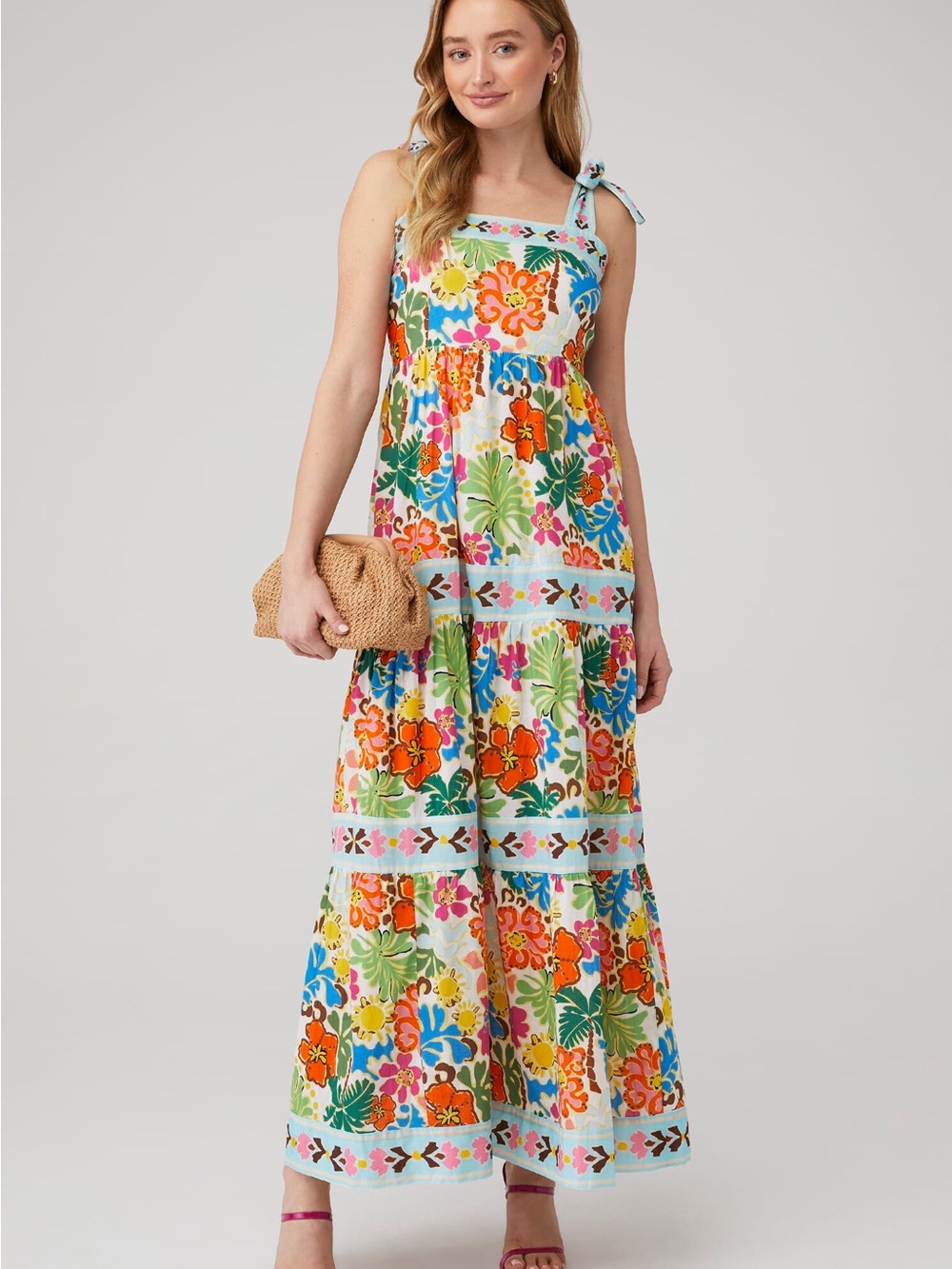 Beach Riot Charlotte Floral Tie-Shoulder Maxi Dress